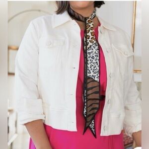 CAbi Everyday Women's White Denim Jacket